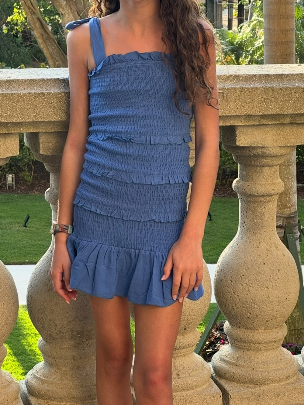 Katie J NYC girls tween black Royal Blue Evan Smocked dress